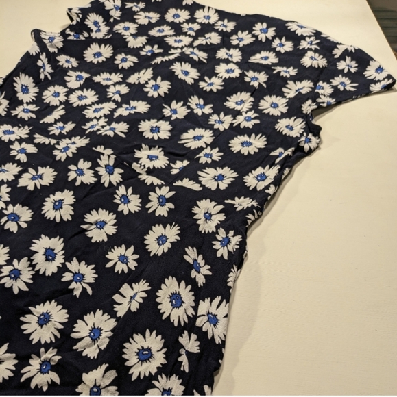 ๐๐ค GAP Rayon Daisy Print Button Front Cap Sleeve Mini Dress, 10 (6/8), NWOT - Picture 11 of 16